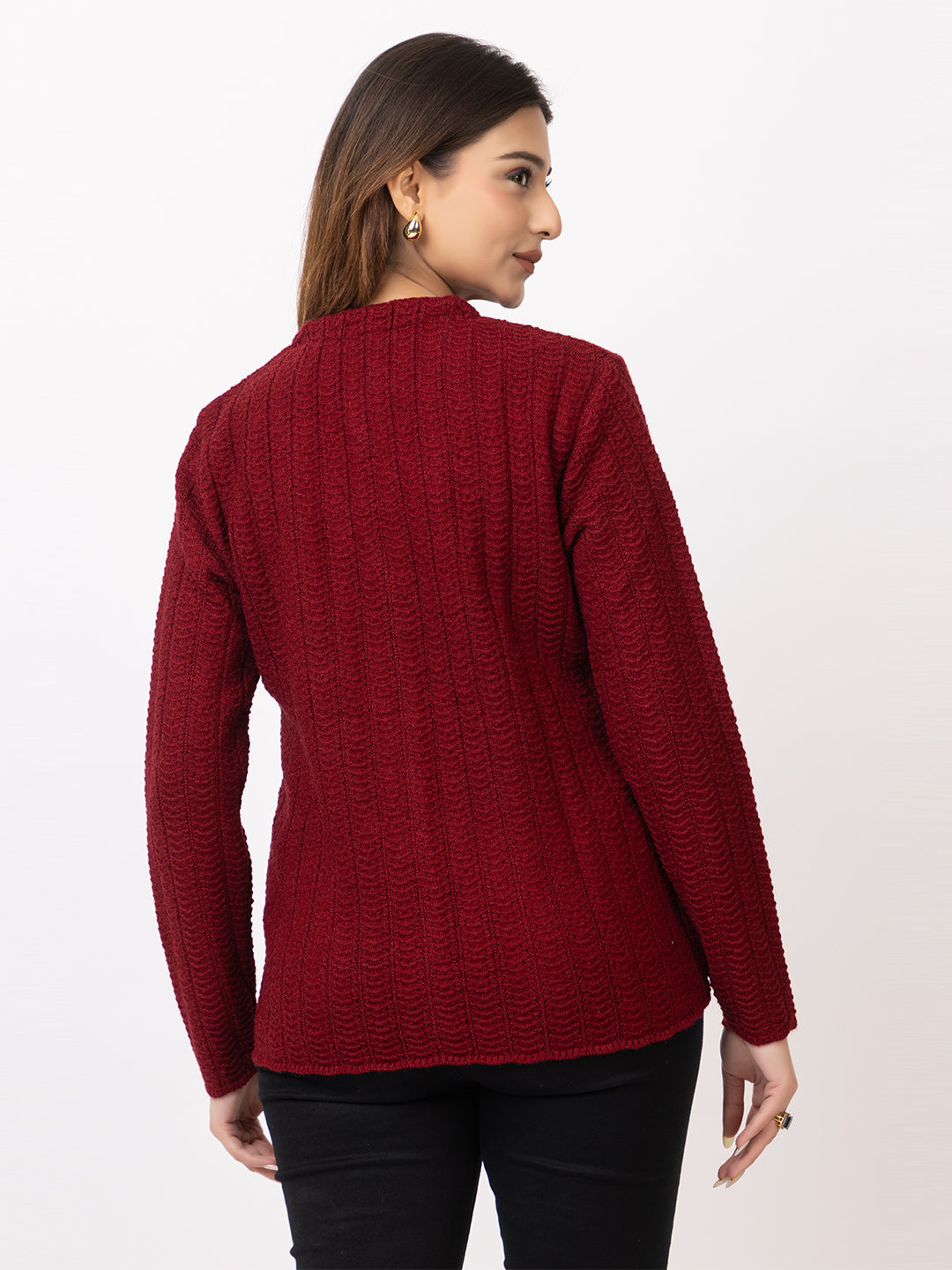 2400 Maroon V neck Cardigan winter wear TWENTY ME