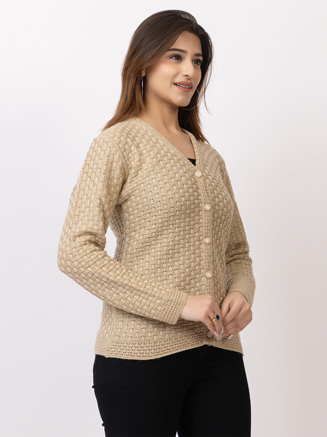 2388 Fawn V neck Cardigan winter wear TWENTY ME