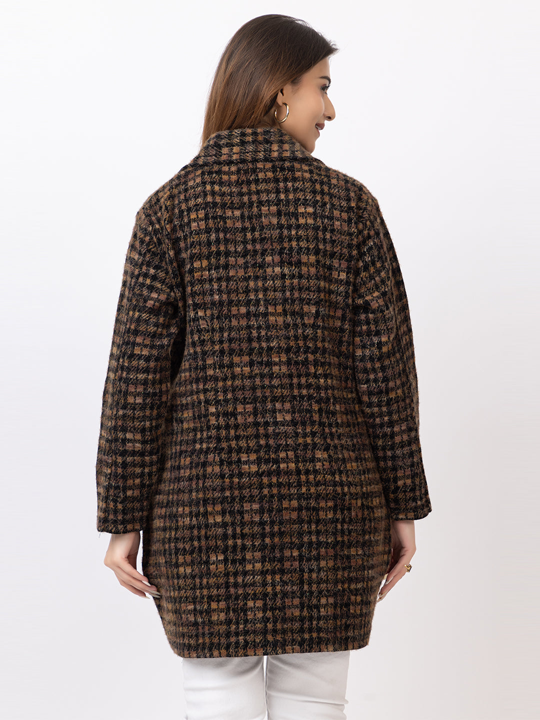 4676 Mustard Checked Coat Winter Wear TWENTY ME