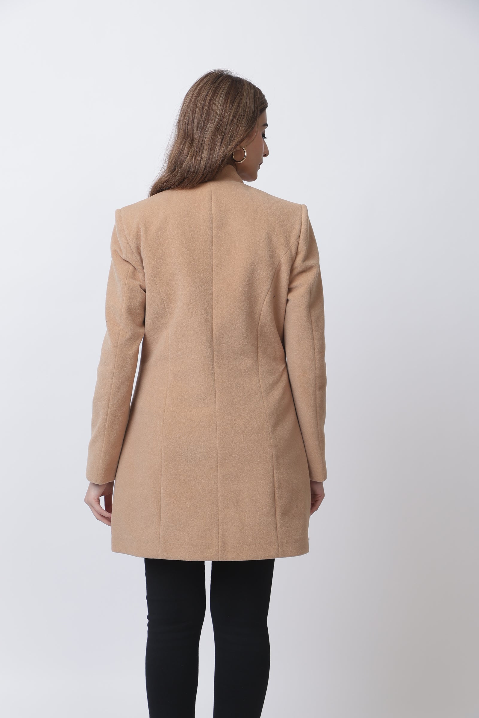 4126 Camel Wool Blend Long Blazer Winter wear TWENTY ME