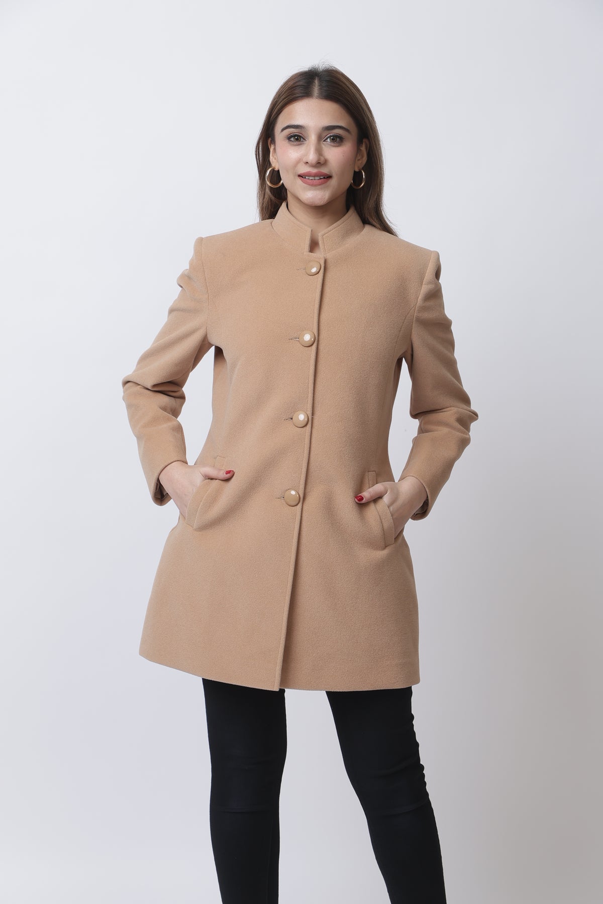 4126 Camel Wool Blend Long Blazer Winter wear TWENTY ME