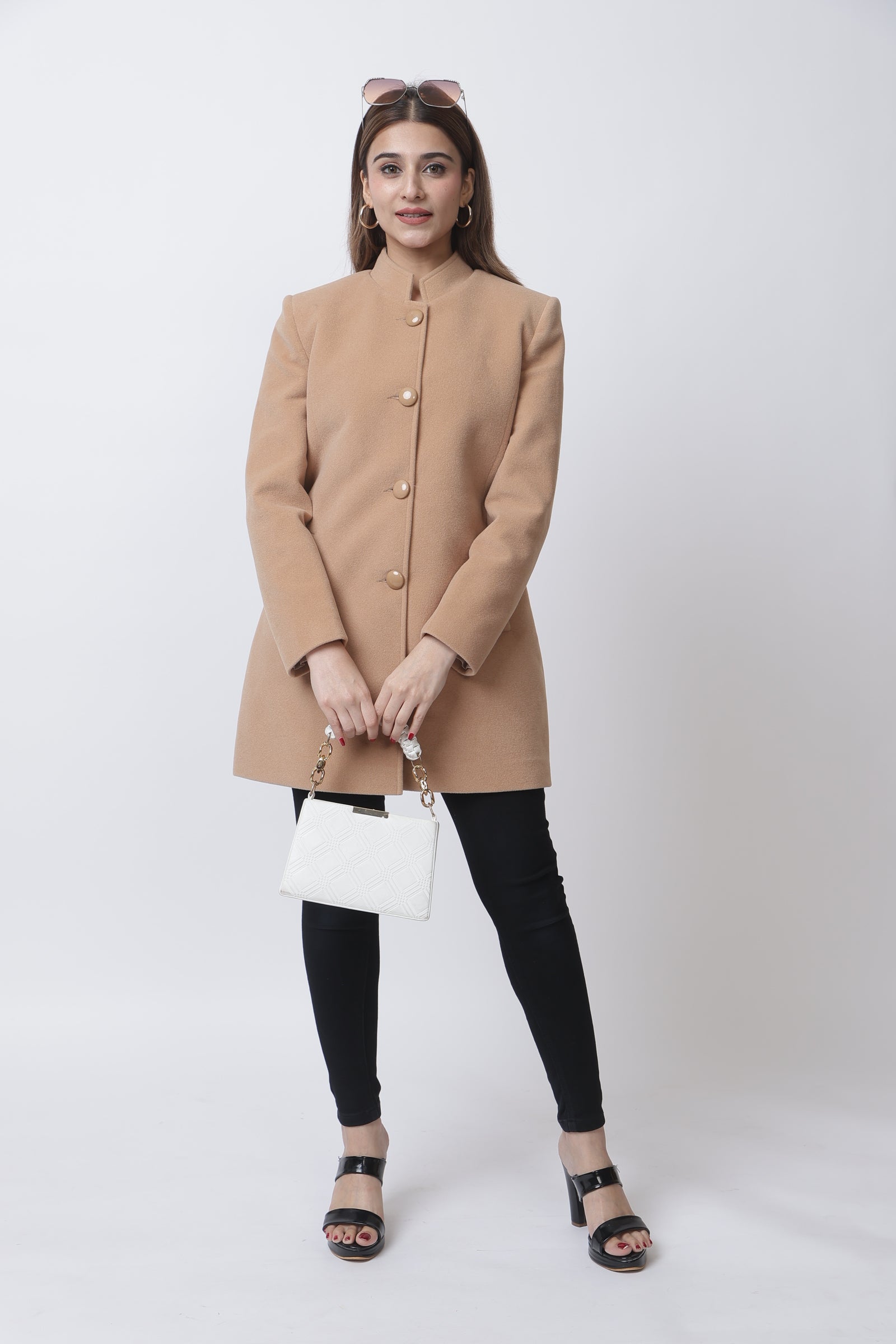 4126 Camel Wool Blend Long Blazer Winter wear TWENTY ME