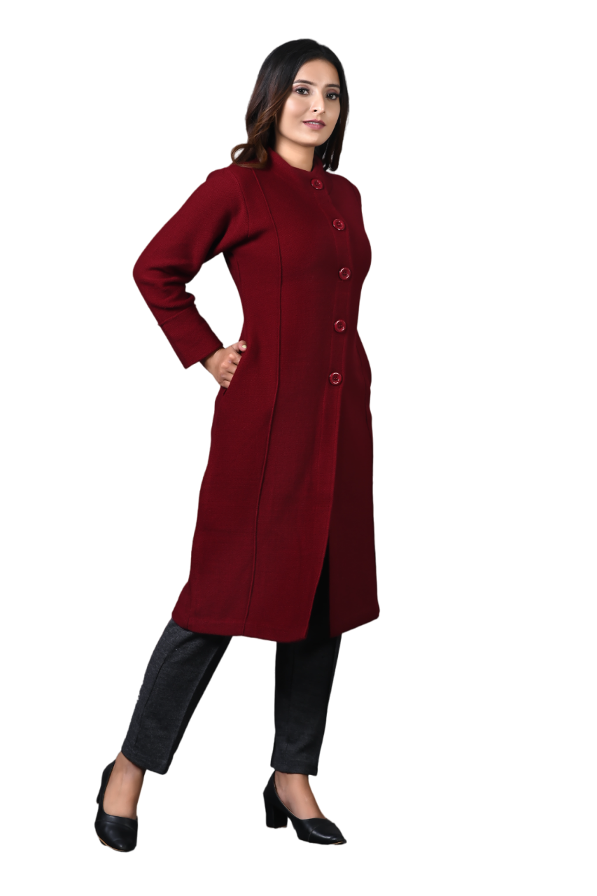 4328 Maroon Extra Long Cardigan winter wear TWENTY ME