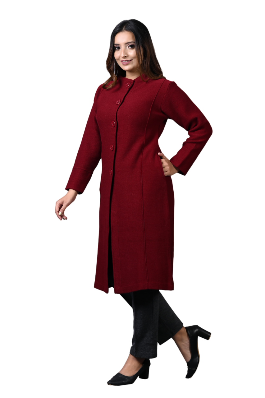 4328 Maroon Extra Long Cardigan winter wear TWENTY ME