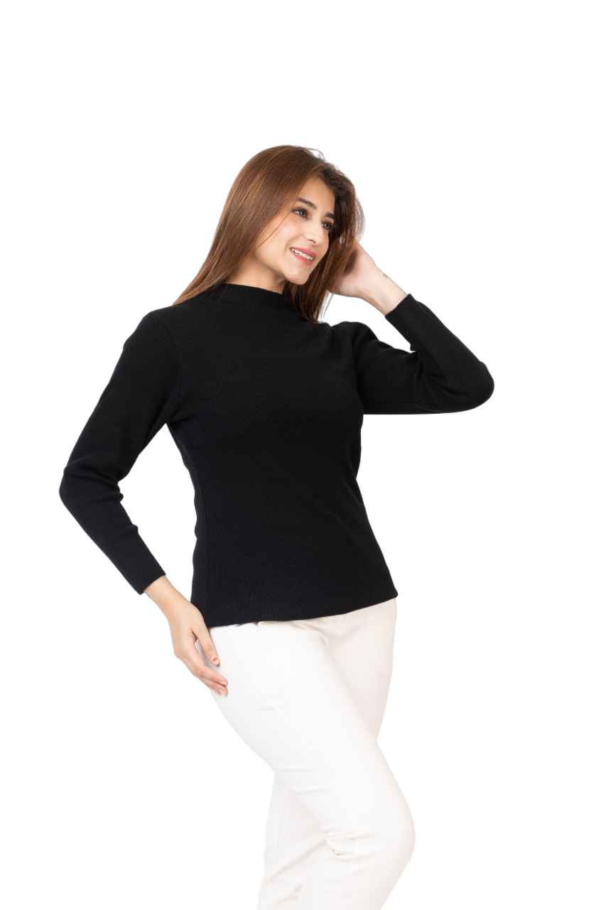 6040 Black Soft And Warm Skivvy Winter Wear TWENTY ME