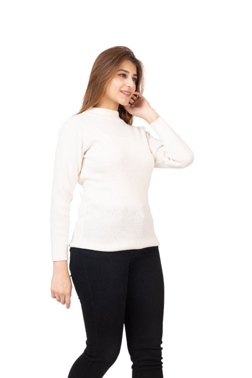 6040 Off White Soft And Warm Skivvy Winter Wear TWENTY ME