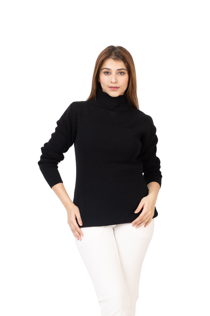 6041 Black Soft And Warm High Neck Skivvy Winter Wear TWENTY ME