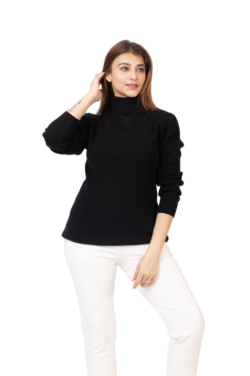 6041 Black Soft And Warm High Neck Skivvy Winter Wear TWENTY ME