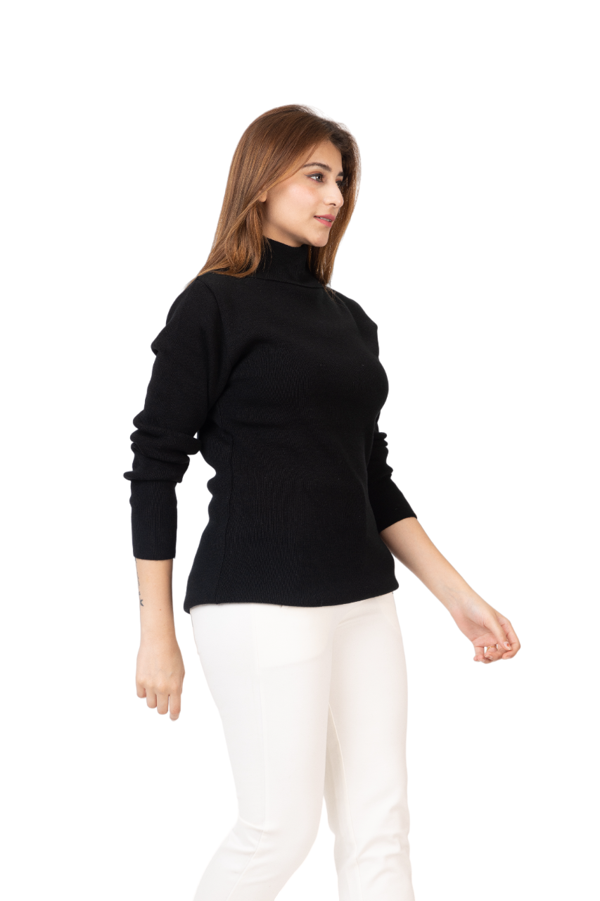 6041 Black Soft And Warm High Neck Skivvy Winter Wear TWENTY ME