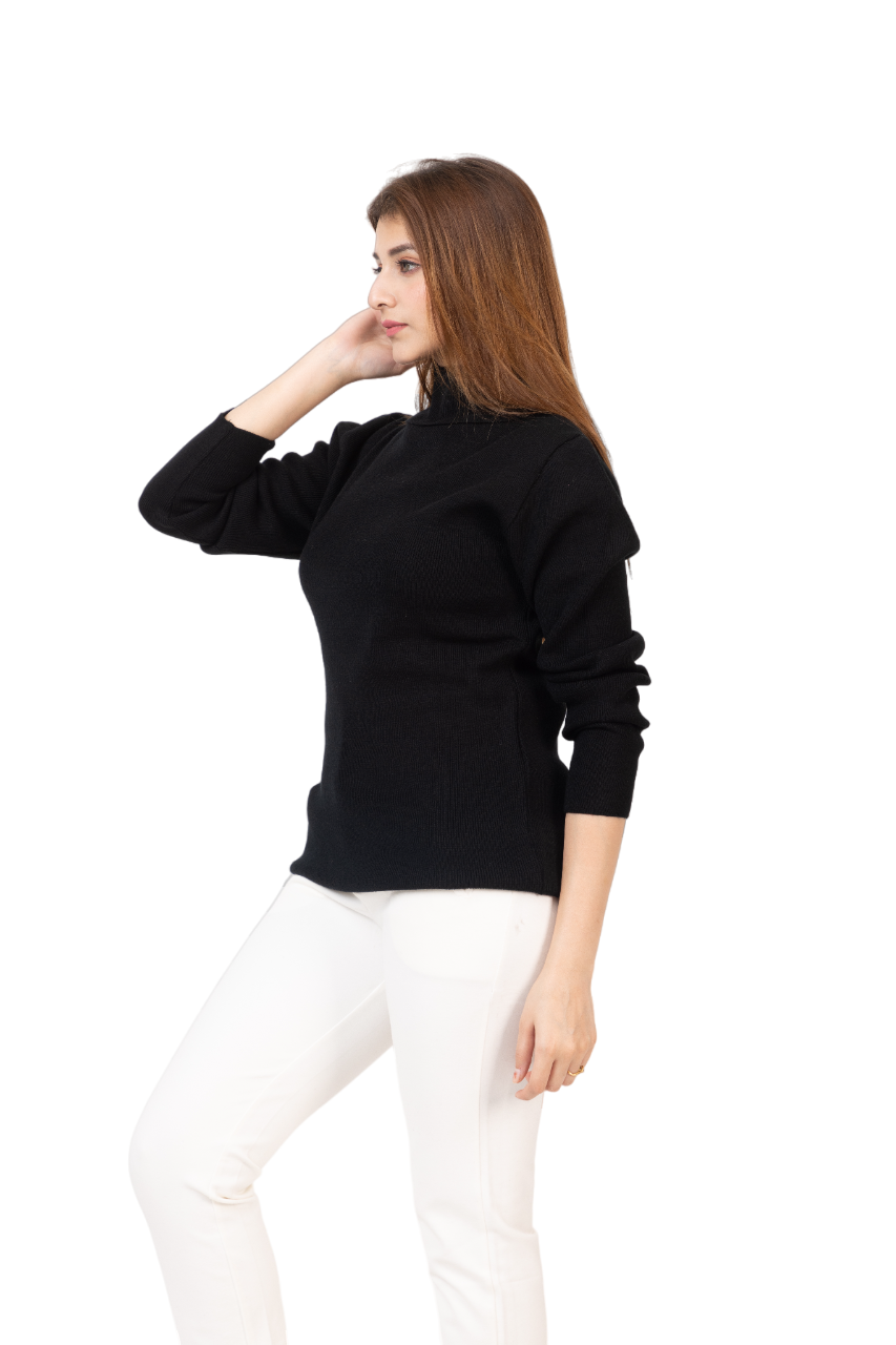 6041 Black Soft And Warm High Neck Skivvy Winter Wear TWENTY ME