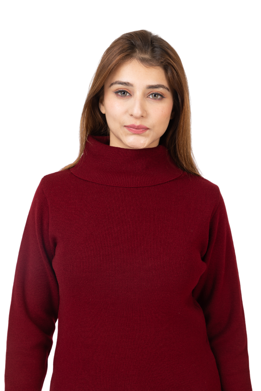 6041 Maroon Soft And Warm High Neck Skivvy Winter Wear TWENTY ME