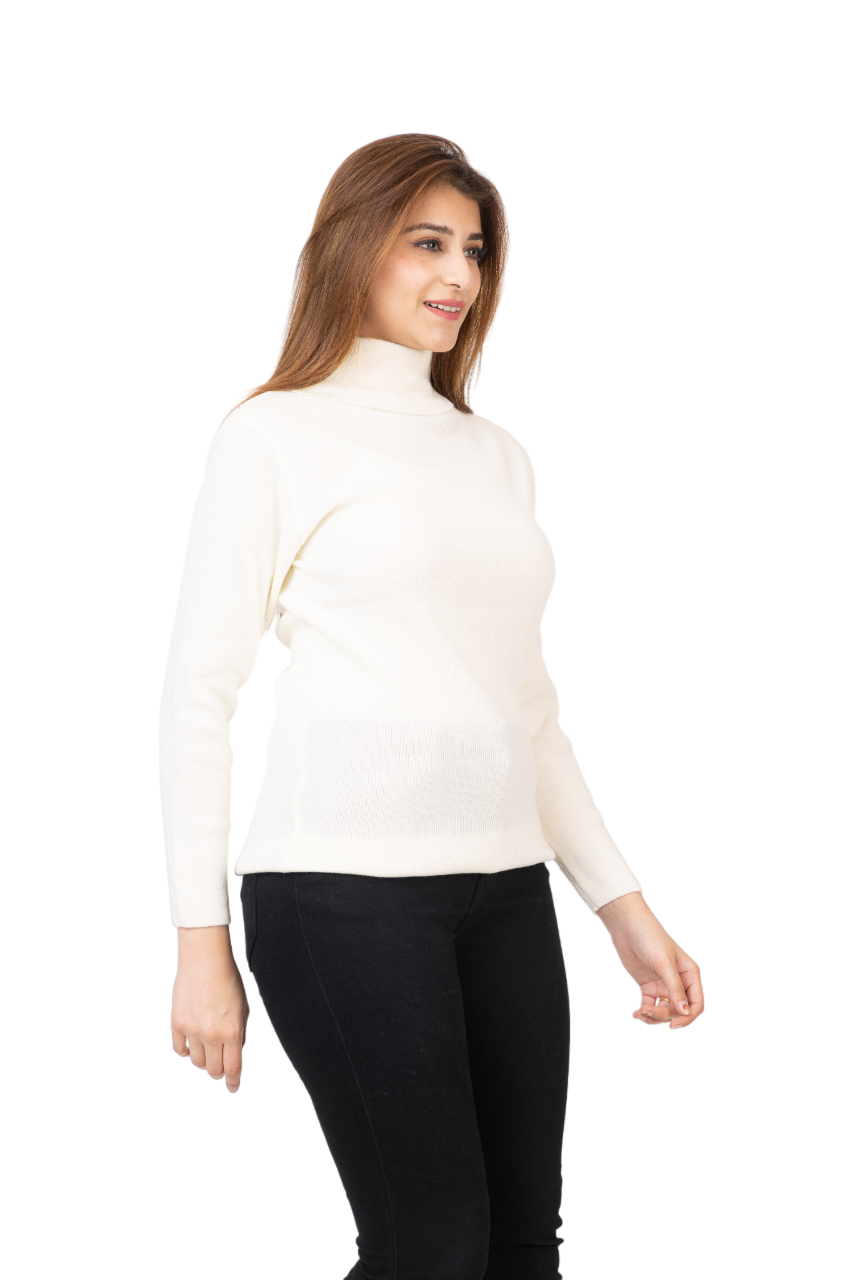 6041 Off White Soft And Warm High Neck Skivvy Winter Wear TWENTY ME