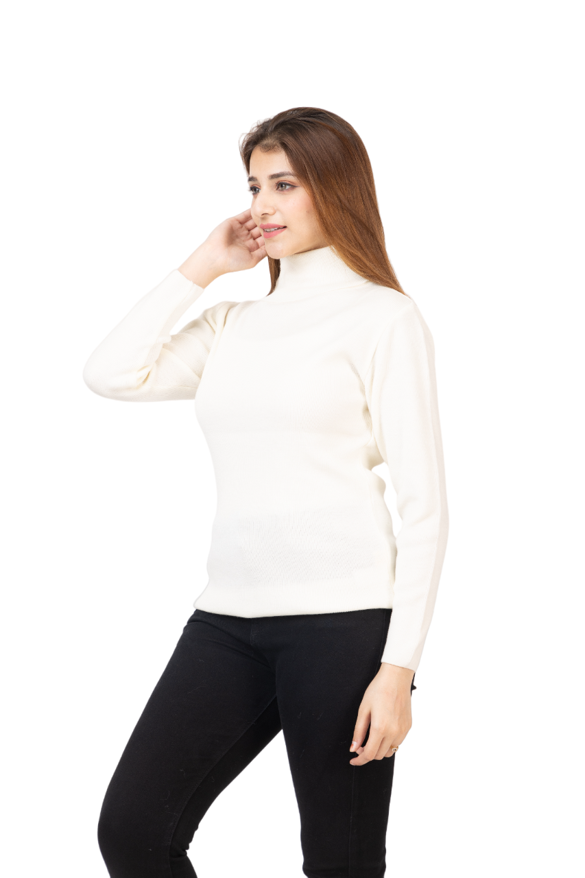 6041 Off White Soft And Warm High Neck Skivvy Winter Wear TWENTY ME