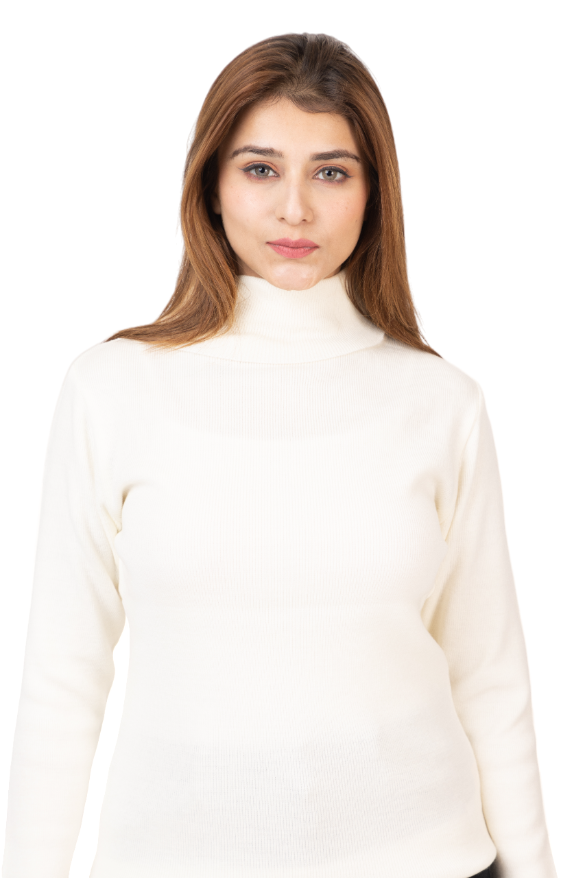 6041 Off White Soft And Warm High Neck Skivvy Winter Wear TWENTY ME