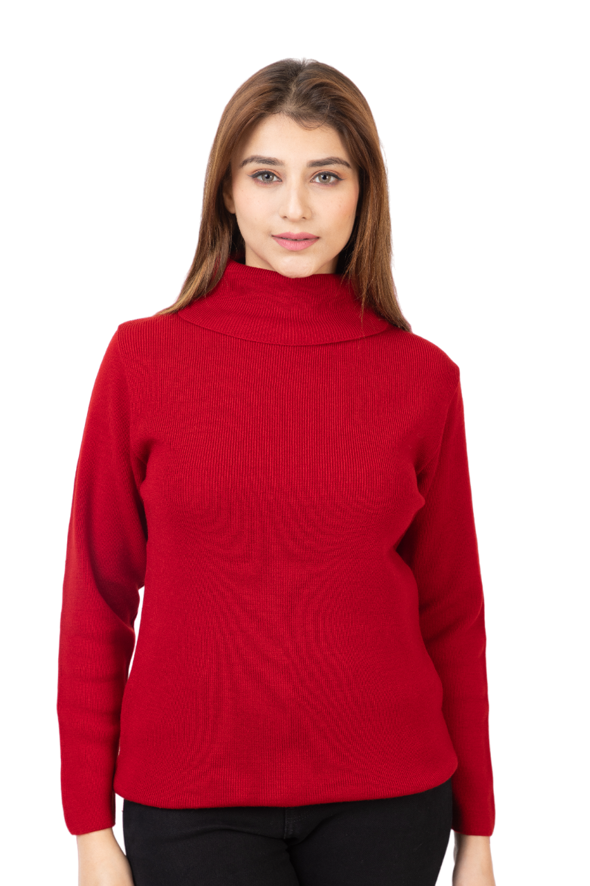 6041 Red Soft And Warm High Neck Skivvy Winter Wear TWENTY ME