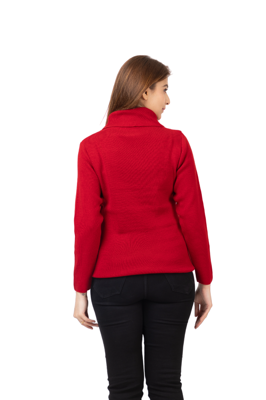 6041 Red Soft And Warm High Neck Skivvy Winter Wear TWENTY ME