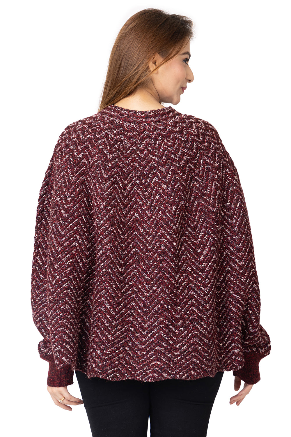 7077 Maroon Ponchu Winter Wear TWENTY ME