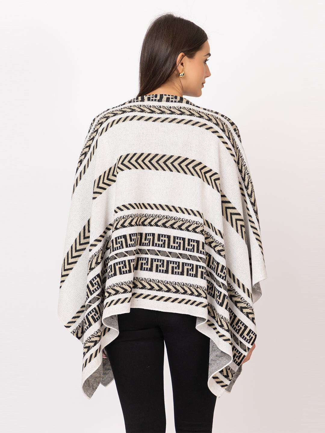 7134 White Twenty Me Winter Casual Wear Women's poncho