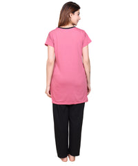 VR-504 D.Pink Round Neck Night Suit Summer Wear TWENTY ME